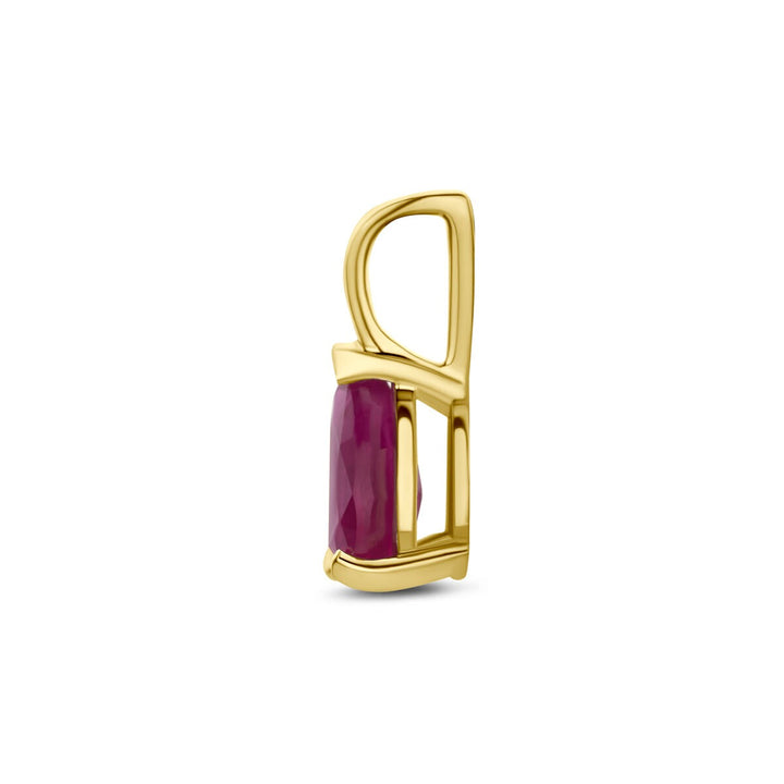 14k Geelgouden hanger met robijn
