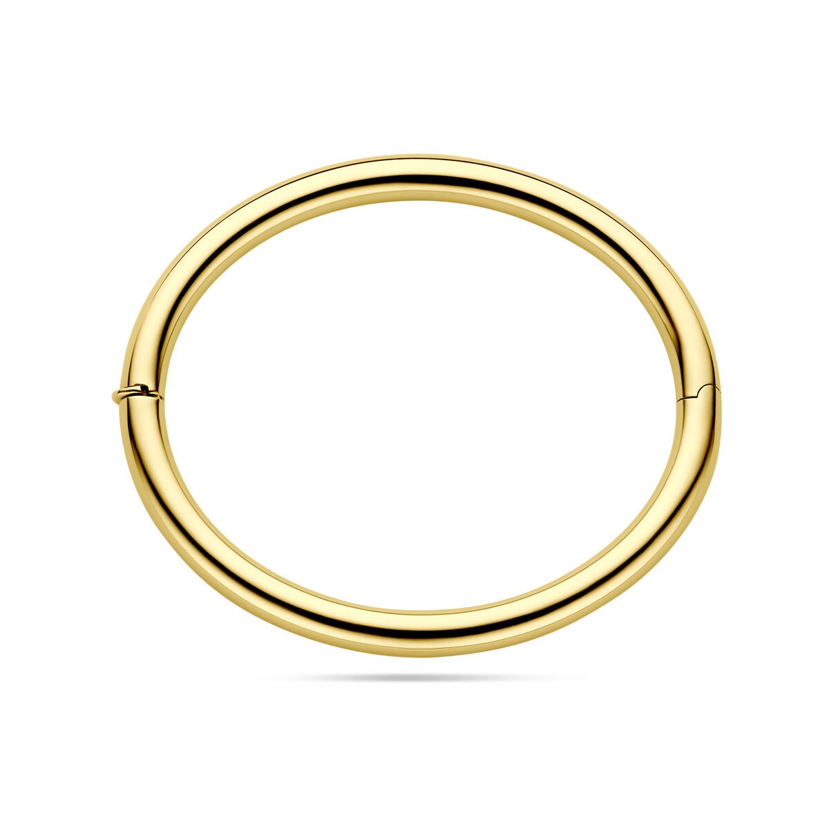 14k geelgouden bangle met scharnier – 6 mm breed