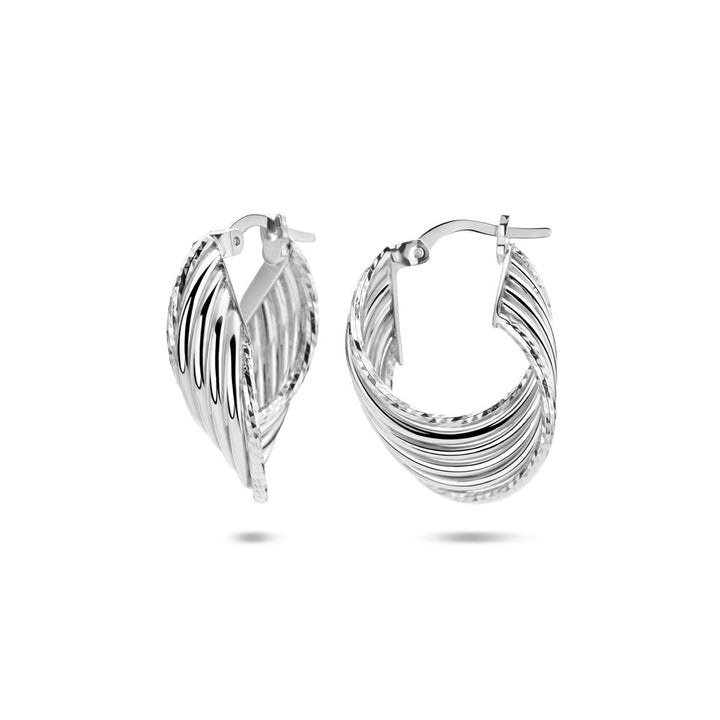 Gerhodineerd zilveren oorringen – 25 x 7 mm