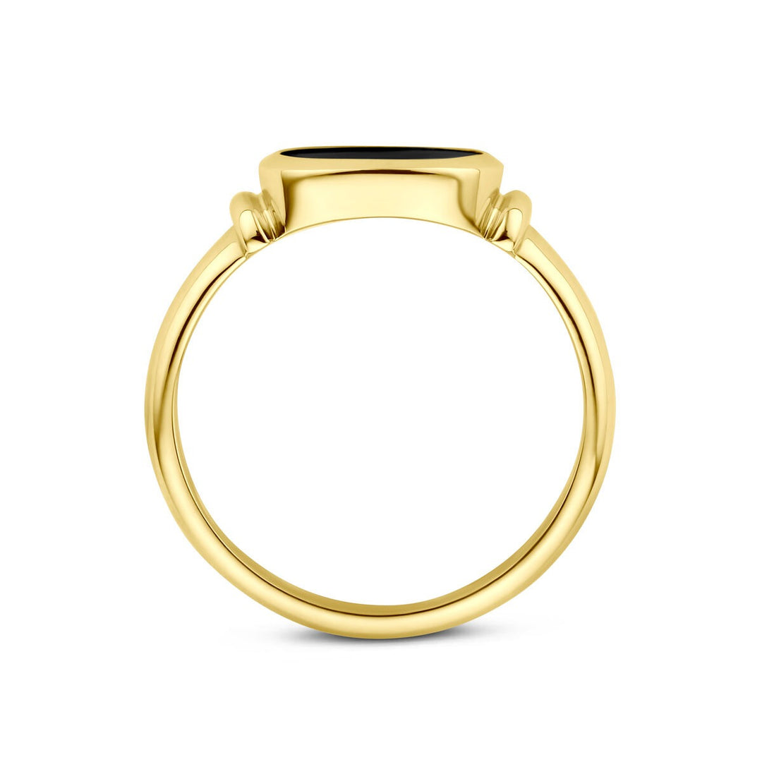 14k Geelgouden Ring met Onyx