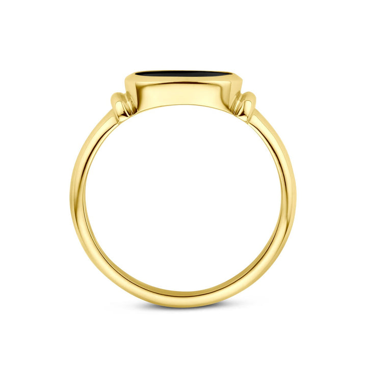 14k Geelgouden Ring met Onyx
