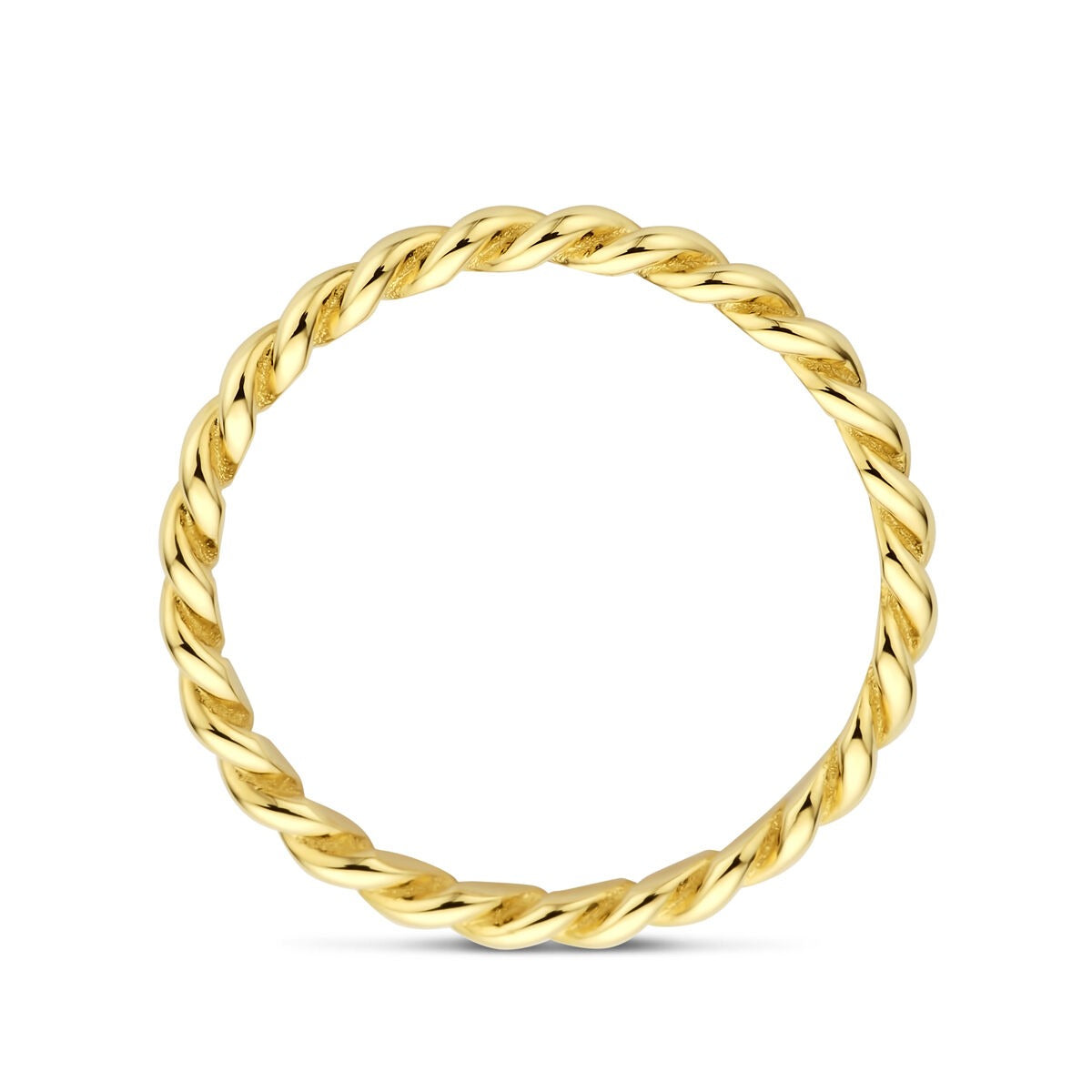 9k Geelgouden Aanschuifring Gedraaid 2 mm