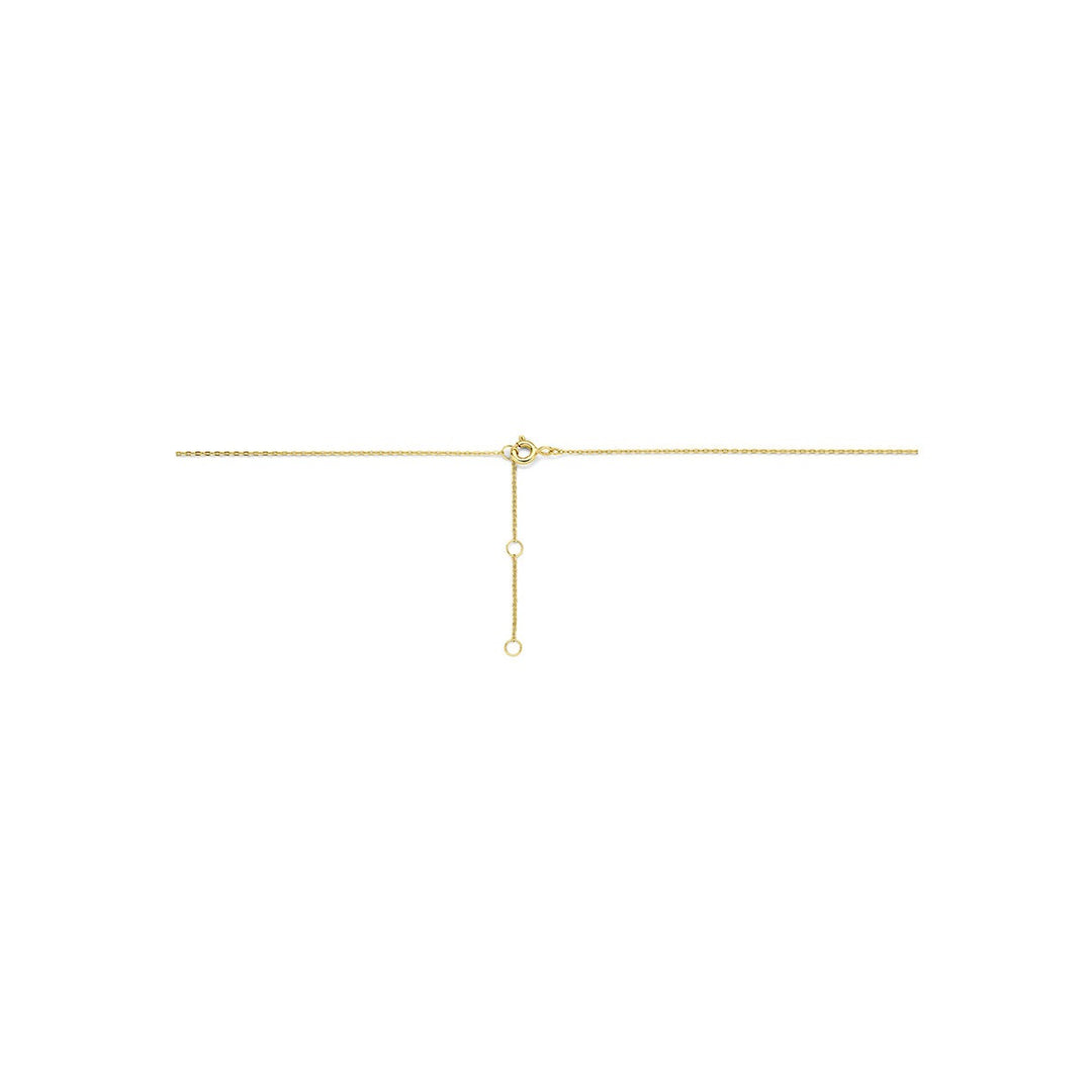9k Geelgouden dames ketting met peervormige zirkonia