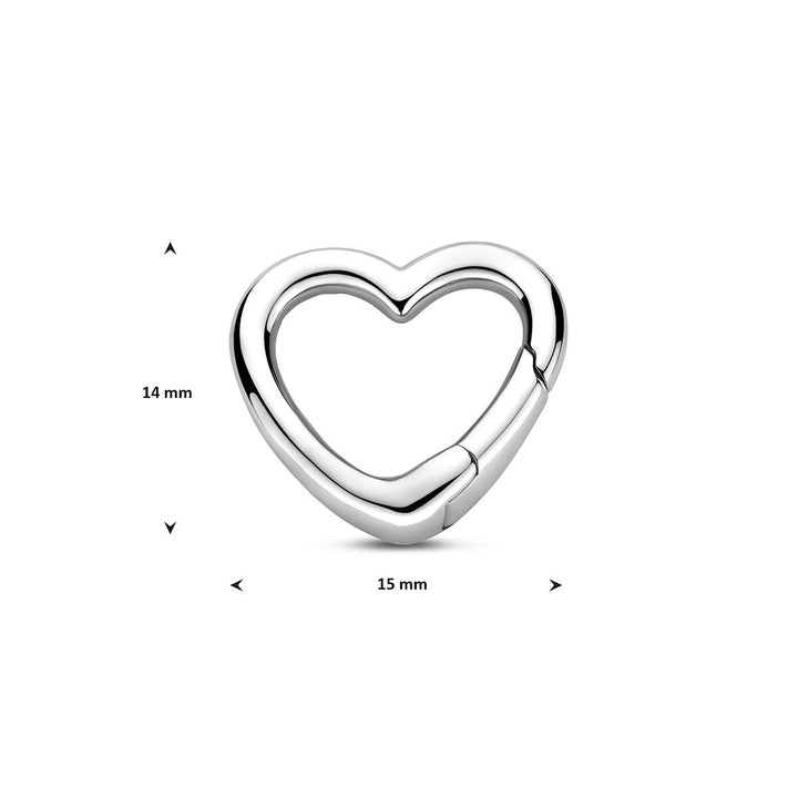 Gerhodineerd zilveren hartvormige connector