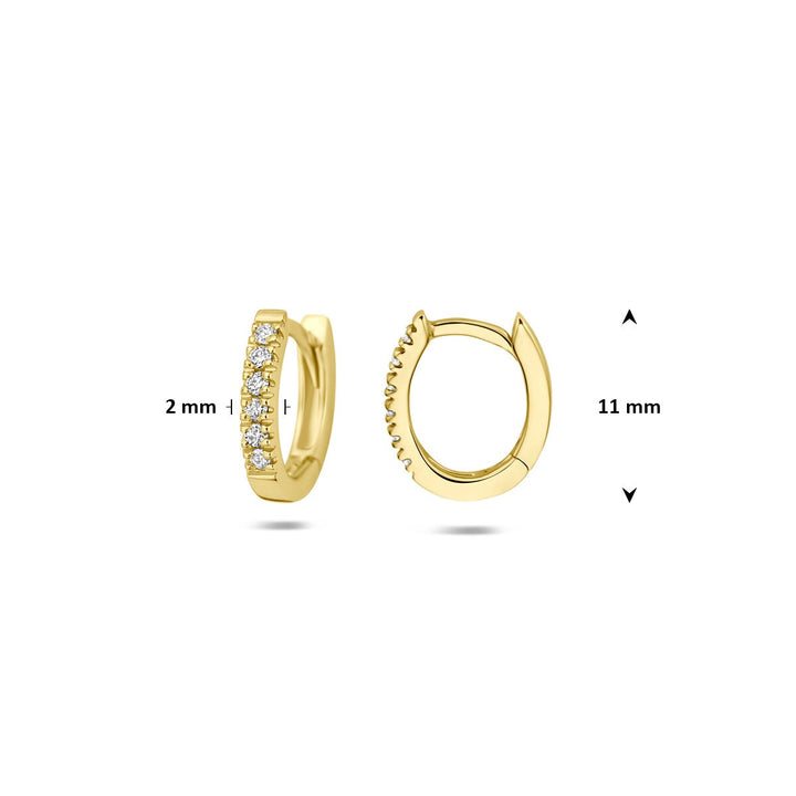 14k Geelgouden klapoorringen met lab grown diamant