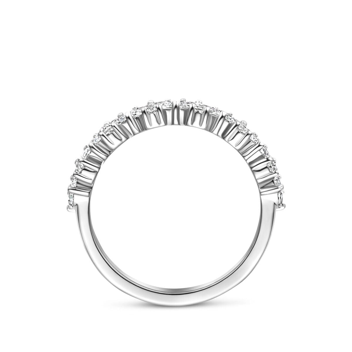 Gerhodineerd 925 Zilveren Ring met Zirkonia 3,5 mm