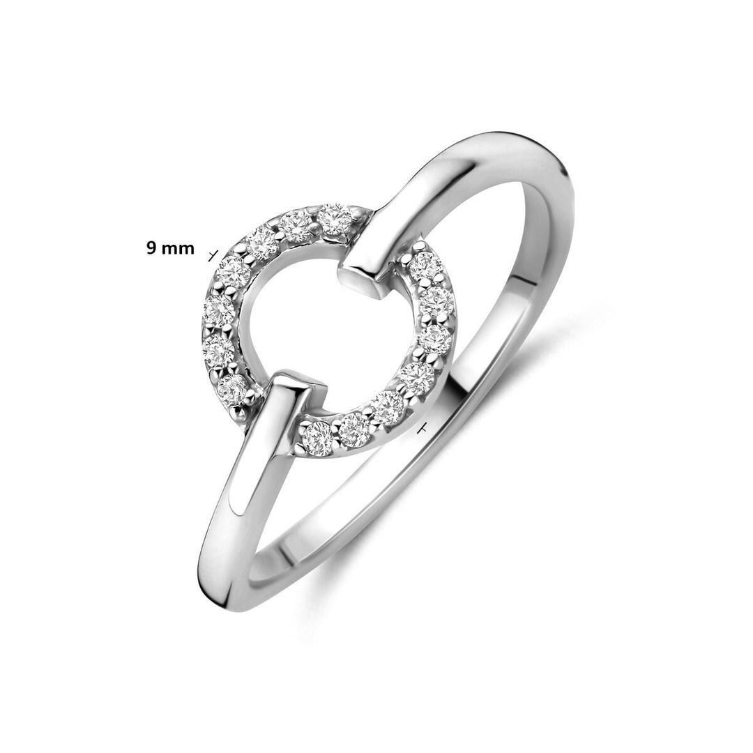 Zilveren dames ring met zirkonia – gerhodineerd