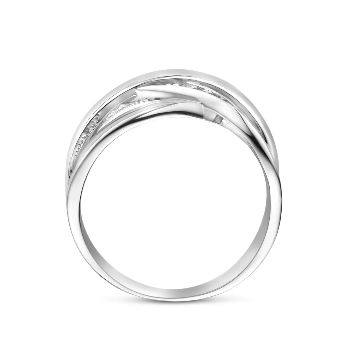 Gerhodineerd 925 zilveren ring met zirkonia