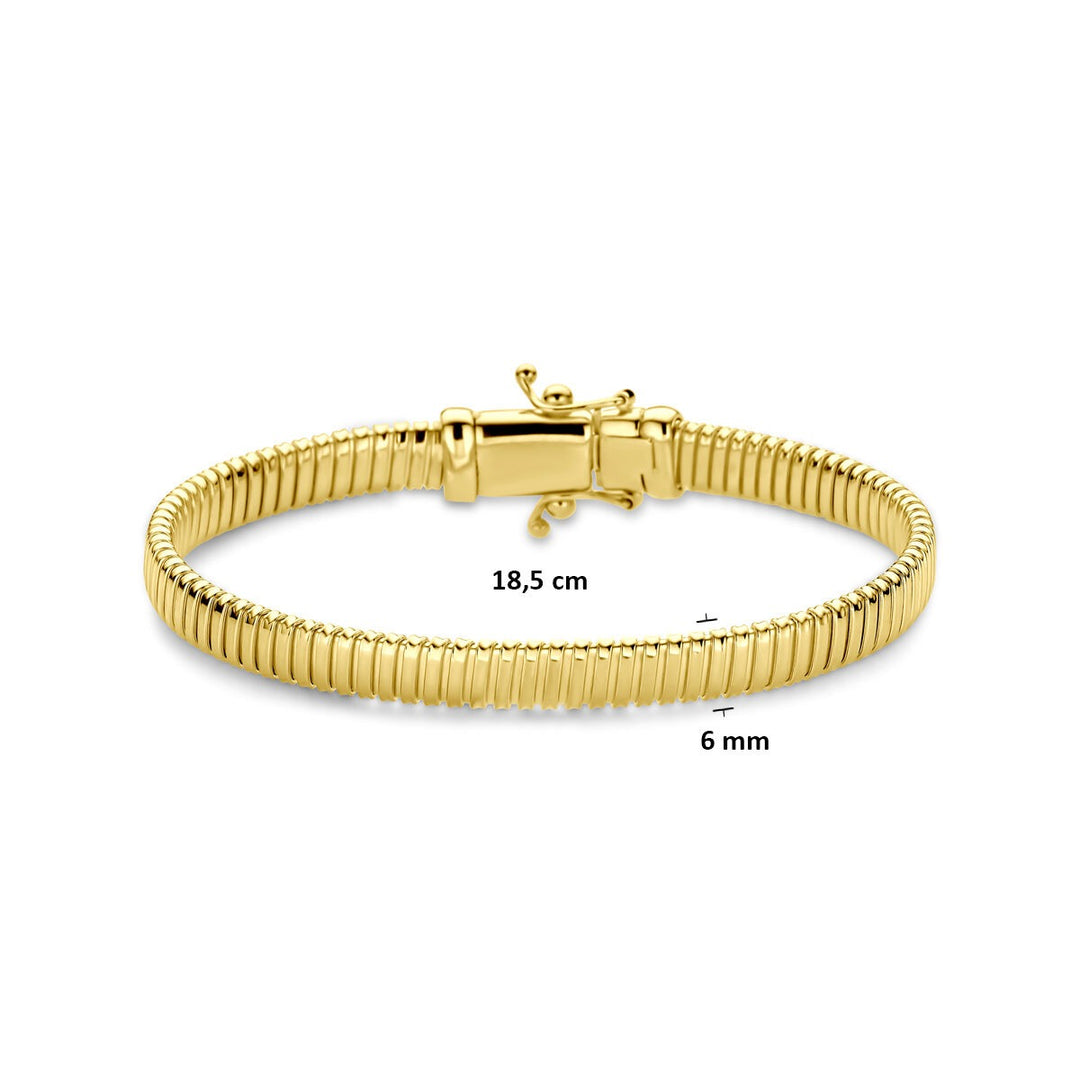 14k Geelgouden dames armband met tubogas schakel – 6 mm
