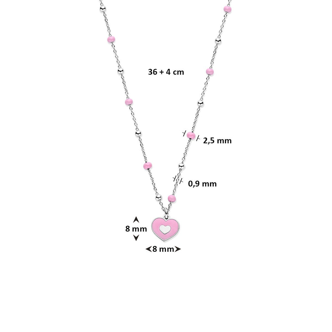 Zilveren ketting met hartje – Gerhodineerd kinder collier 36 + 4 cm