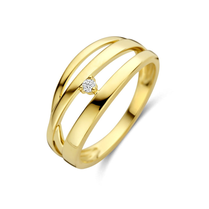 Gouden dames ring met diamant – 14k geelgoud