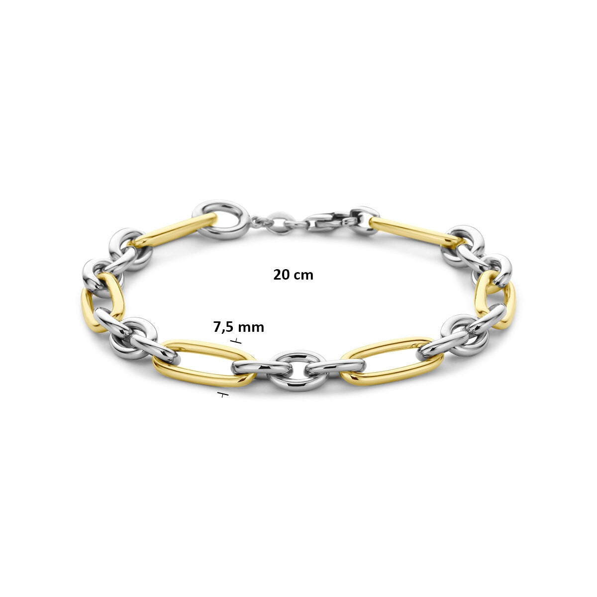 14k Geelgouden en zilveren ankerarmband