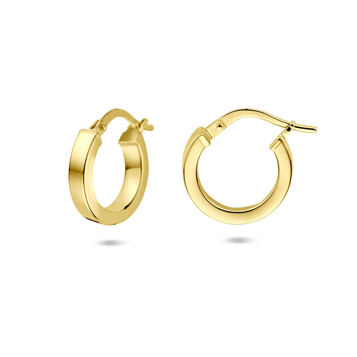 Gouden oorringen dames – 14k Silgold met scharniersluiting 3 mm