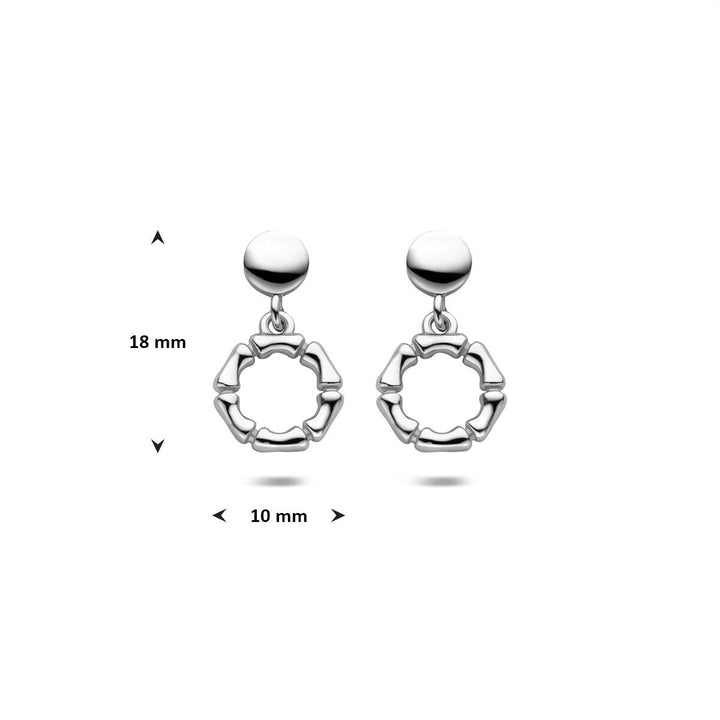 Zilveren dames oorhangers – gerhodineerd 925 zilver 18 mm