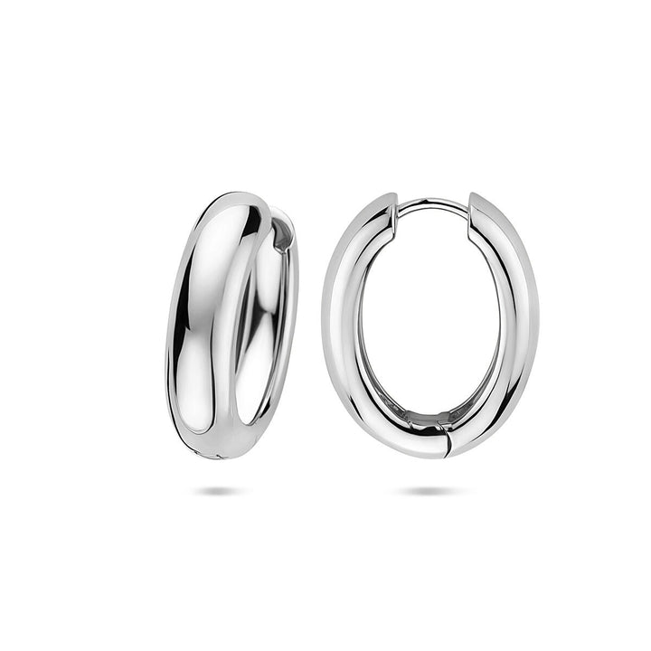 Gerhodineerd zilveren klapoorringen 25x7 mm