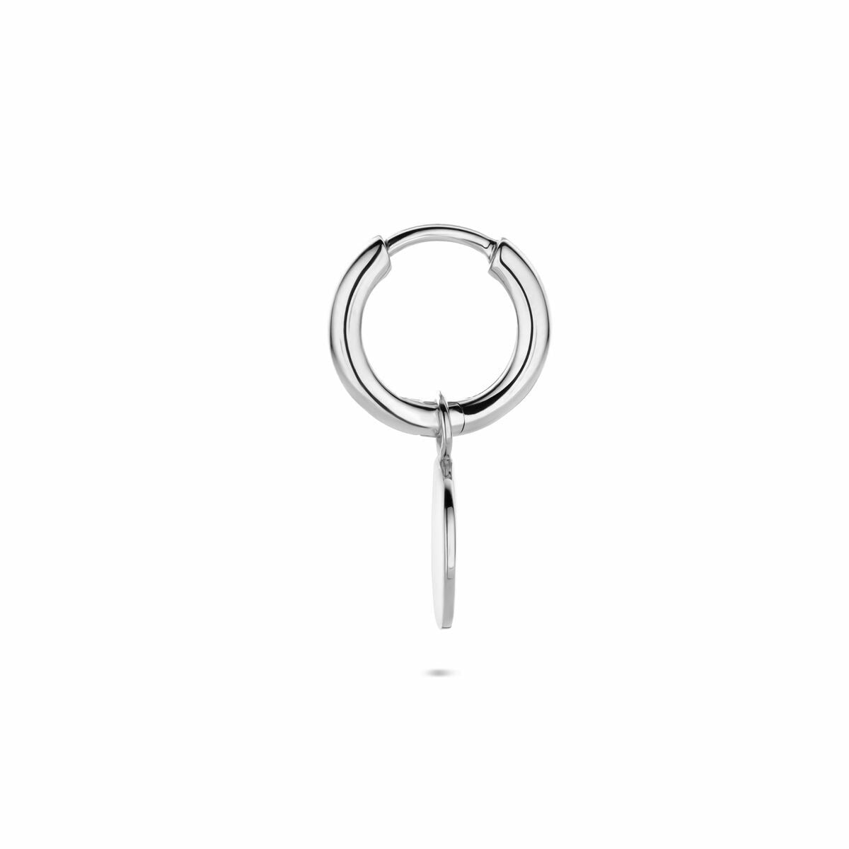 Gerhodineerd 925 zilveren oorring – rond design, per stuk verkocht
