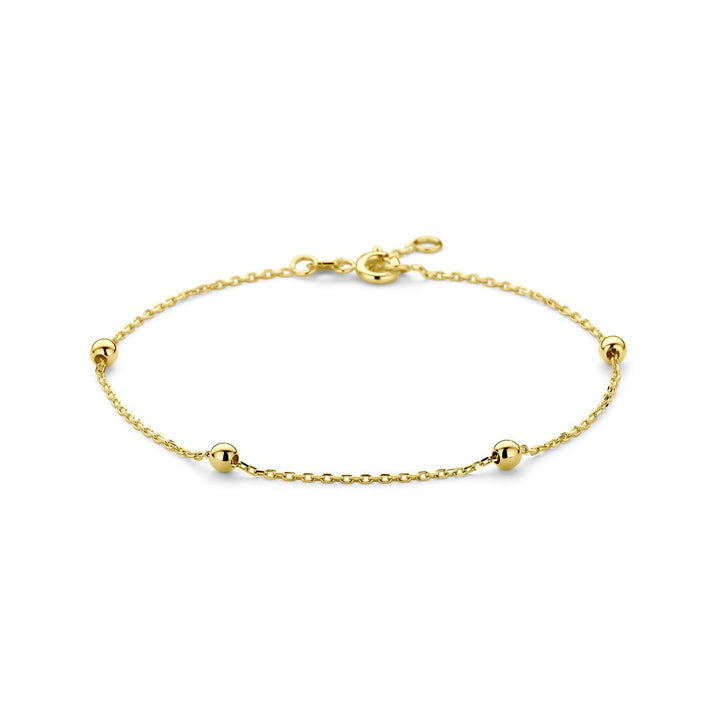 Gouden armband met bolletjes – 9k geelgoudkleurig