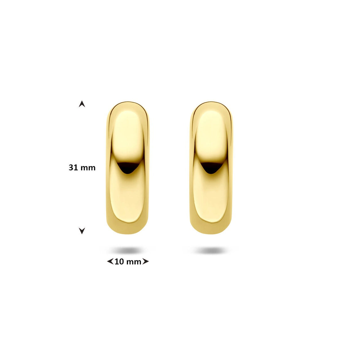 Stalen Oorringen Geel PVD – 31x10mm
