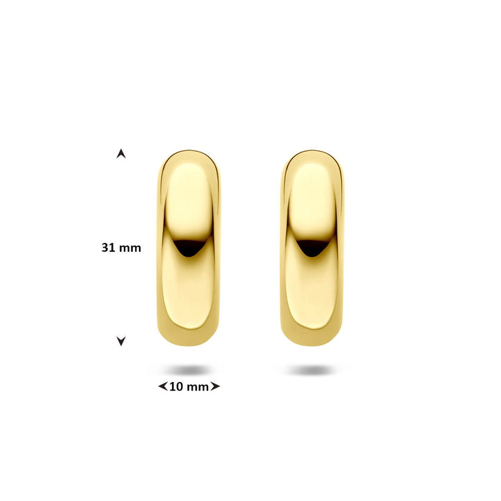 Stalen Oorringen Geel PVD – 31x10mm