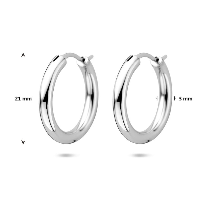 Zilveren oorringen 925 gerhodineerd – 11 mm