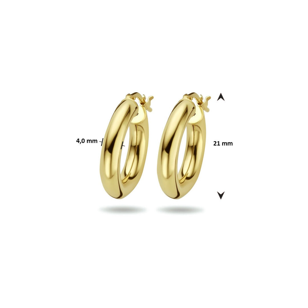 Verguld zilveren oorringen goudkleurig 4mm