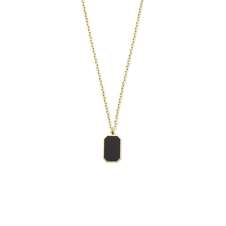 14k geelgouden collier met onyx – krachtig en elegant