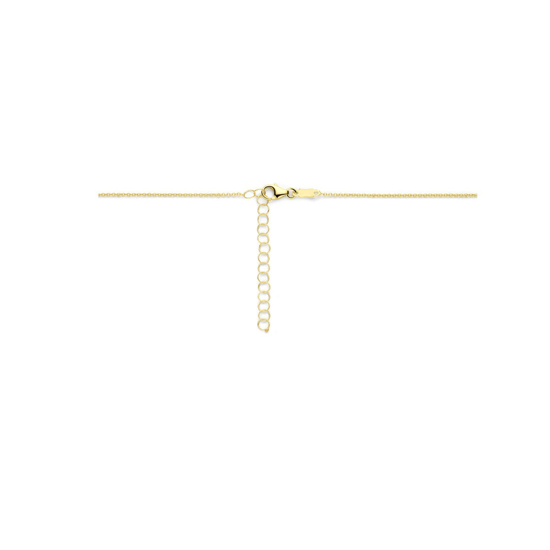 14k Geelgouden dames collier met hartje en diamant – 40-44 cm