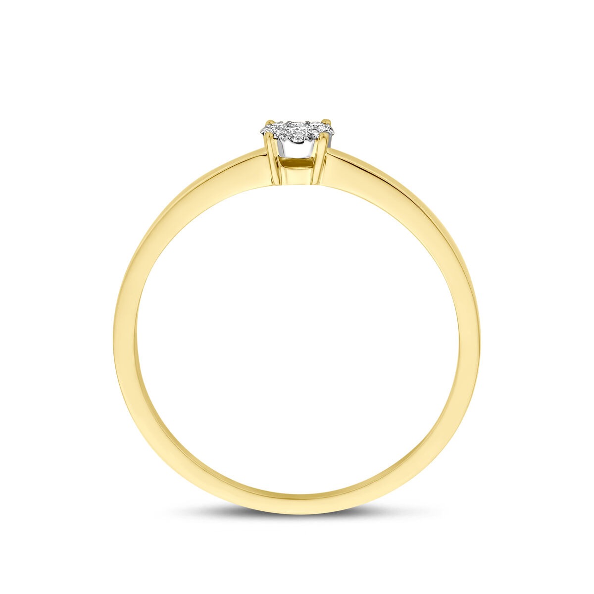 14k bicolor gouden ring met diamant 0.06ct