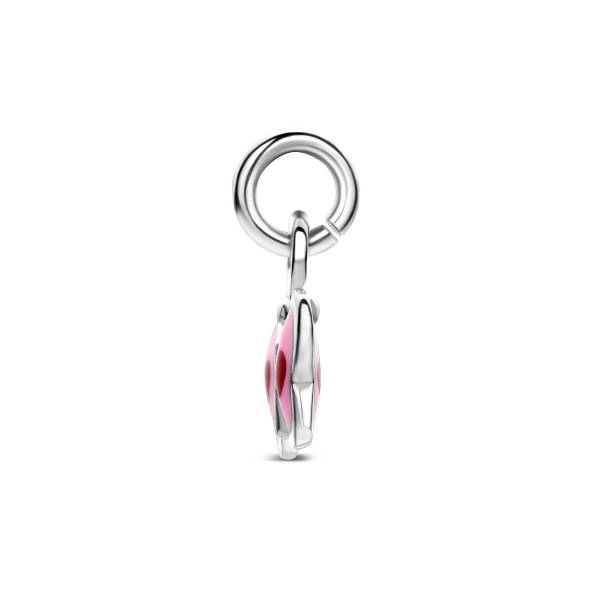 Gerhodineerd zilveren vlinder hanger met emaille