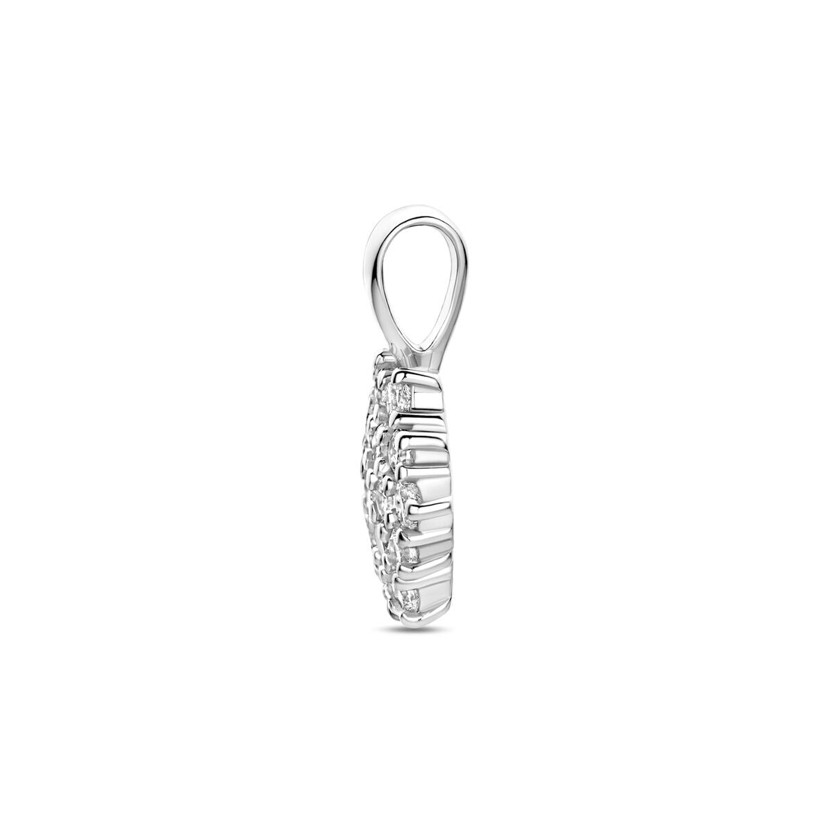 Gerhodineerd 925k zilveren hanger met pavé zirkonia