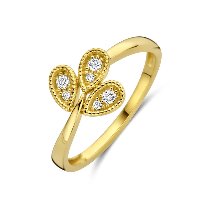 Gouden dames ring met diamant – 14k geelgoud