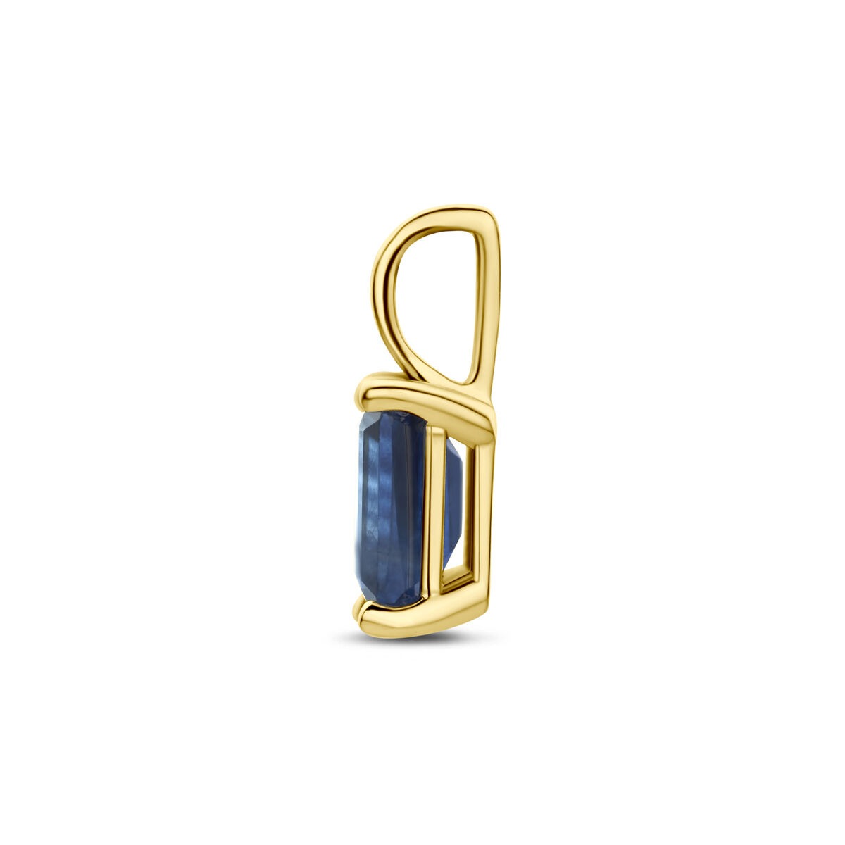 14k Geelgouden Hanger met Saffier