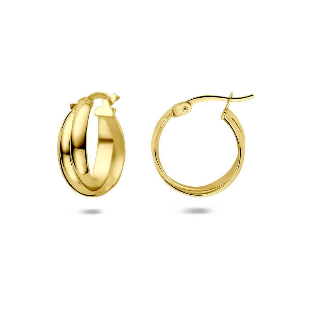 14k geelgouden oorringen met scharniersluiting 16,5 mm