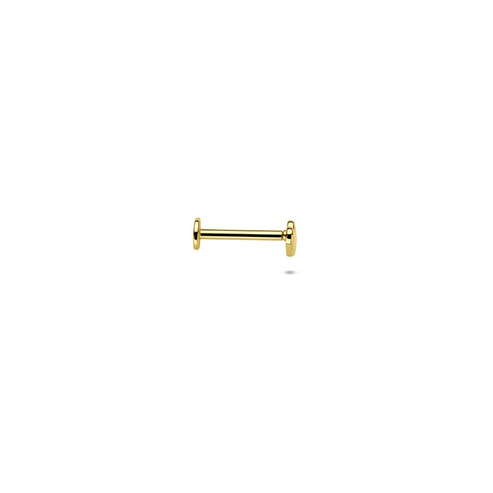 14k gouden flat back piercing met dubbele hartjes – 6,5 mm