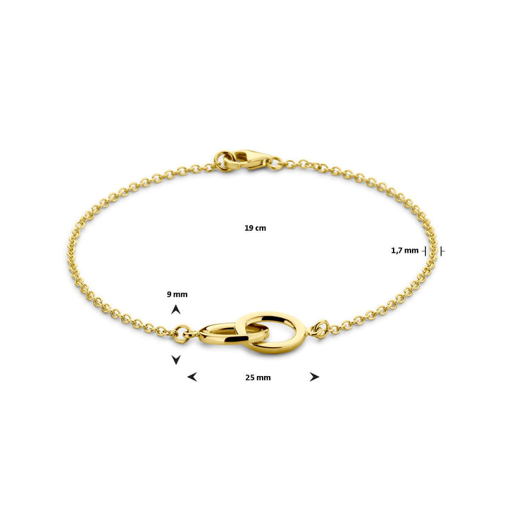 14k geelgouden dames armband met ovale schakels