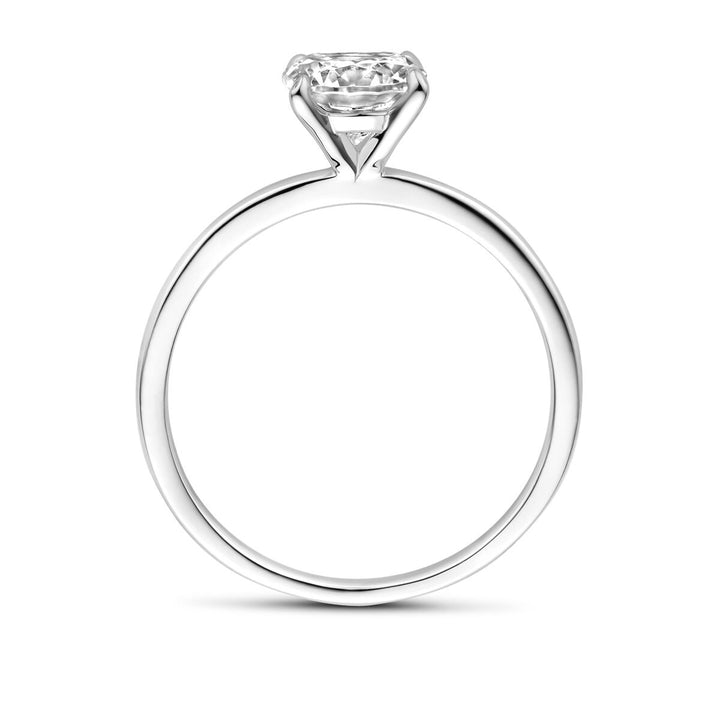 Zilveren ring met briljant geslepen zirkonia – gerhodineerd 925 zilver, 6,5 mm