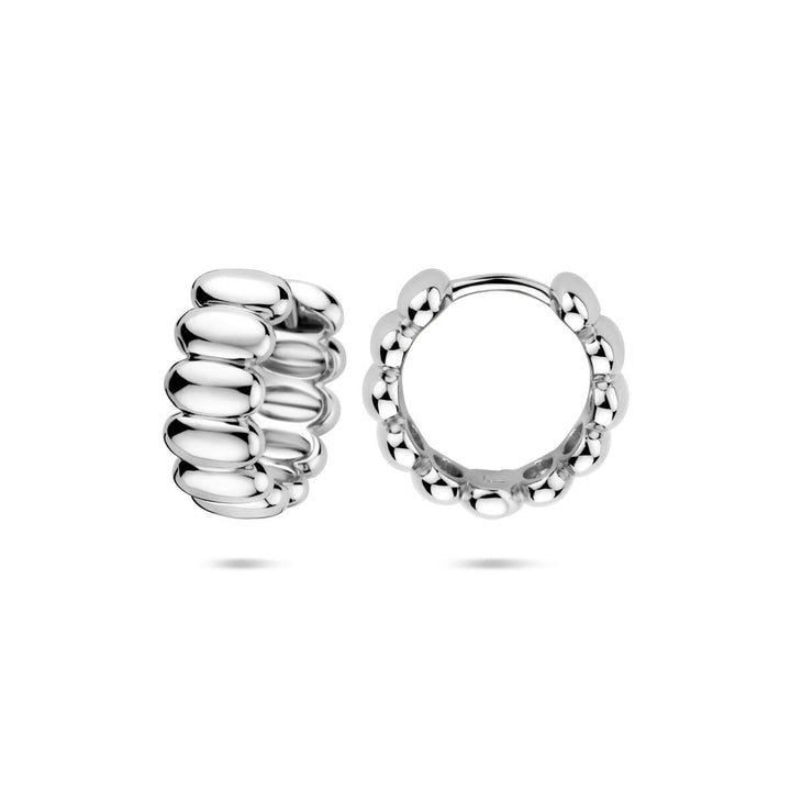 Gerhodineerd zilveren oorringen met scharniersluiting – 15,5 mm