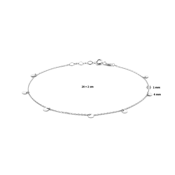 925 Gerhodineerd Zilveren Enkelbandje met Rondjes