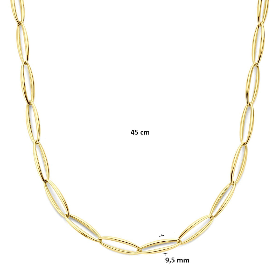14k Geelgouden dames collier 9,5 mm 45 cm