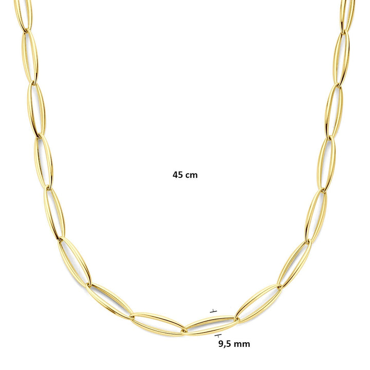 14k Geelgouden dames collier 9,5 mm 45 cm