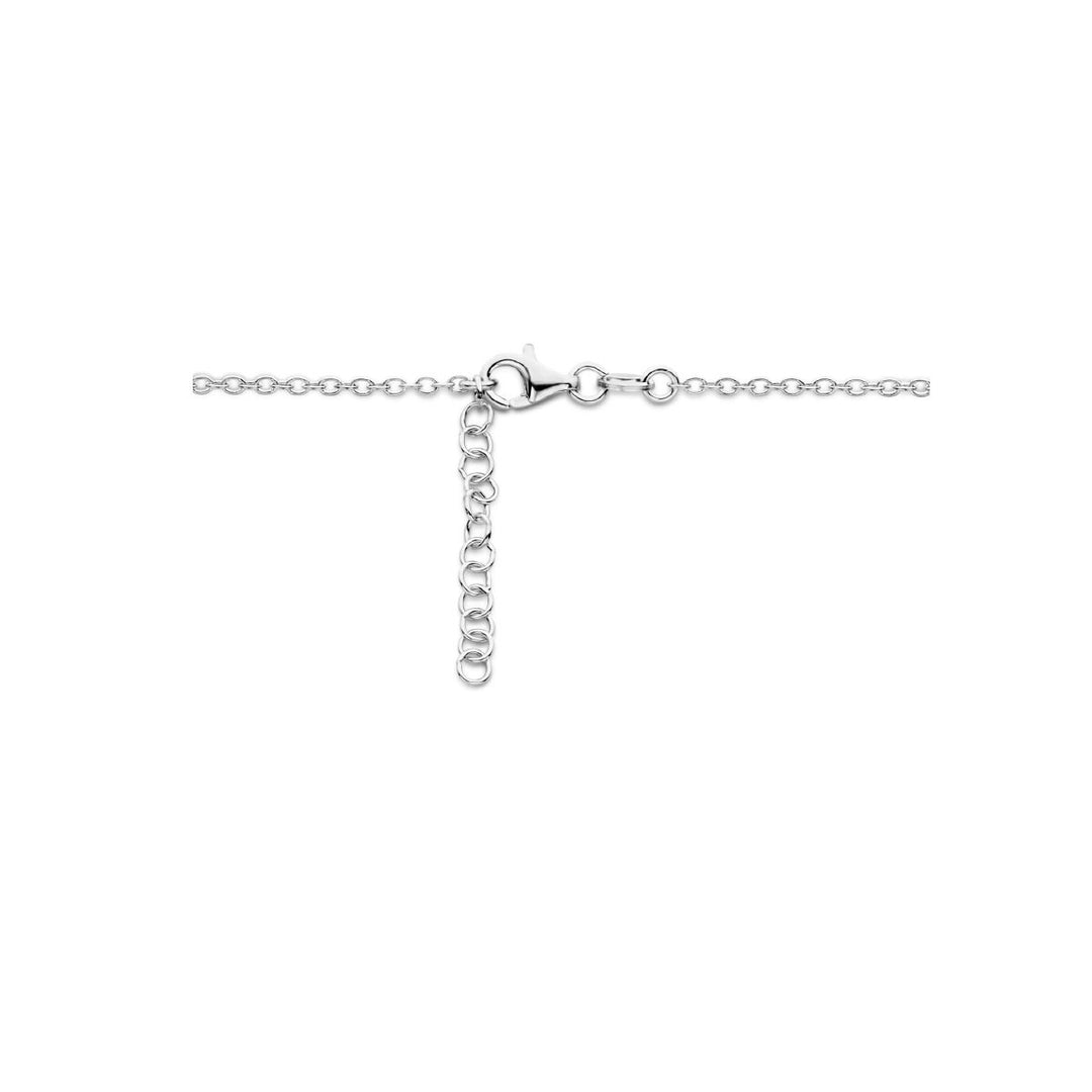 Gerhodineerd 925 zilveren collier met hartje en infinity