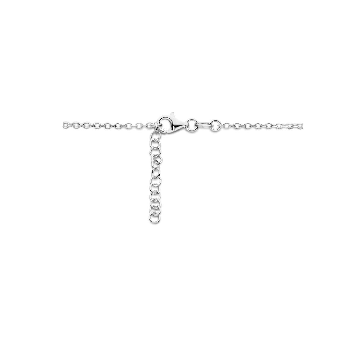 Gerhodineerd 925 zilveren collier met hartje en infinity