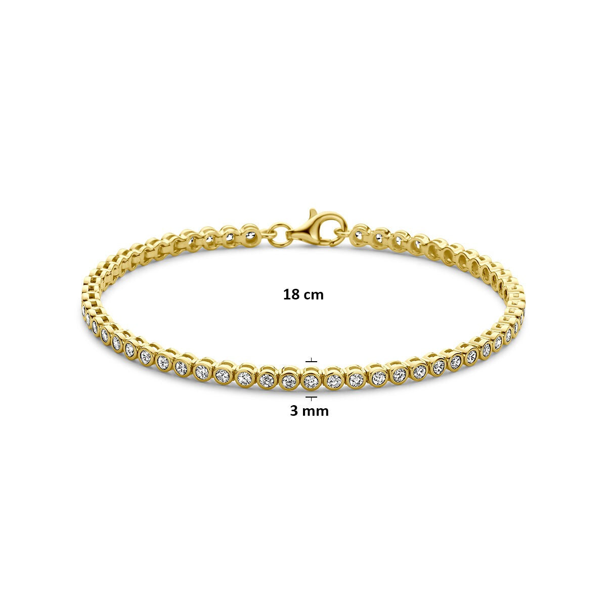 Verguld 925 zilveren tennisarmband met zirkonia