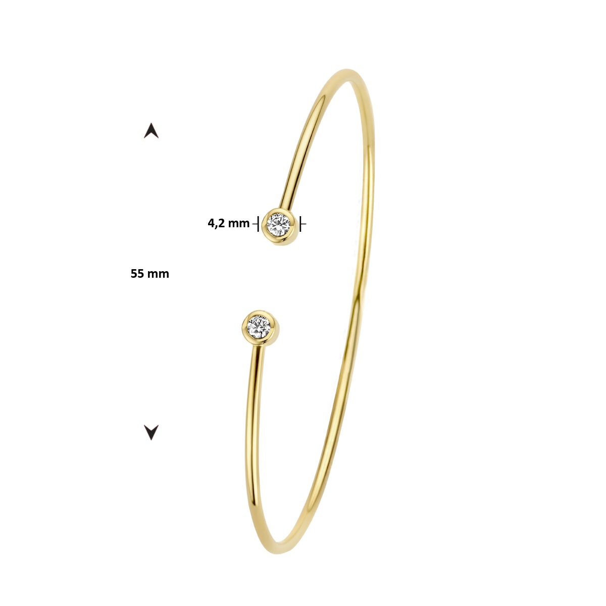 14k Geelgouden Bangle armband met diamanten
