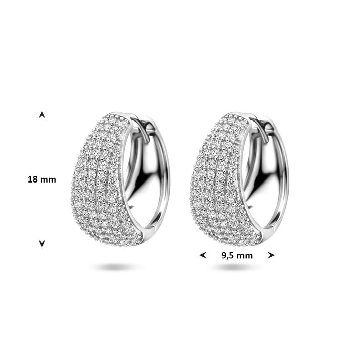 Zilveren oorringen met zirkonia – gerhodineerd 925 zilver 18 mm