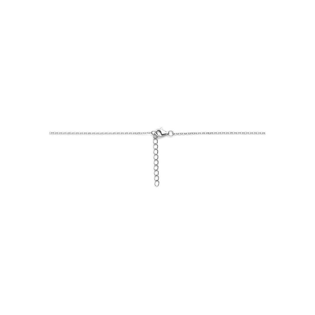 Gerhodineerd 925 zilveren collier met parel en zirkonia
