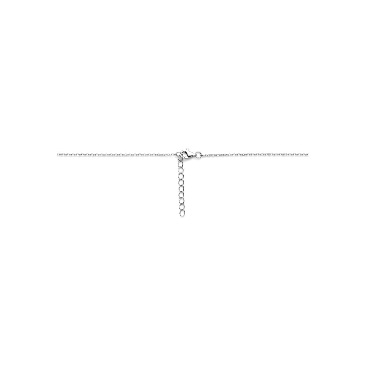 Gerhodineerd 925 zilveren collier met parel en zirkonia