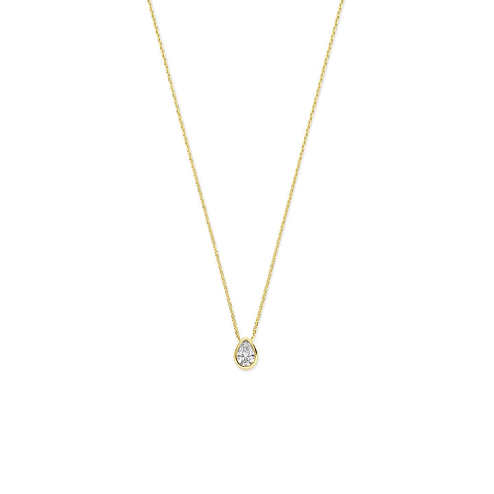 14k Geelgouden collier met zirkonia