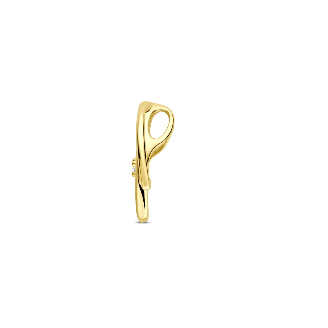Gouden hanger met diamant 14k 0.02ct h si 15,5 mm