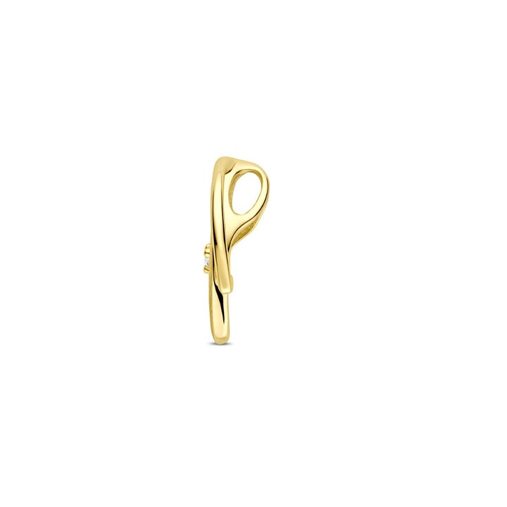 Gouden hanger met diamant 14k 0.02ct h si 15,5 mm